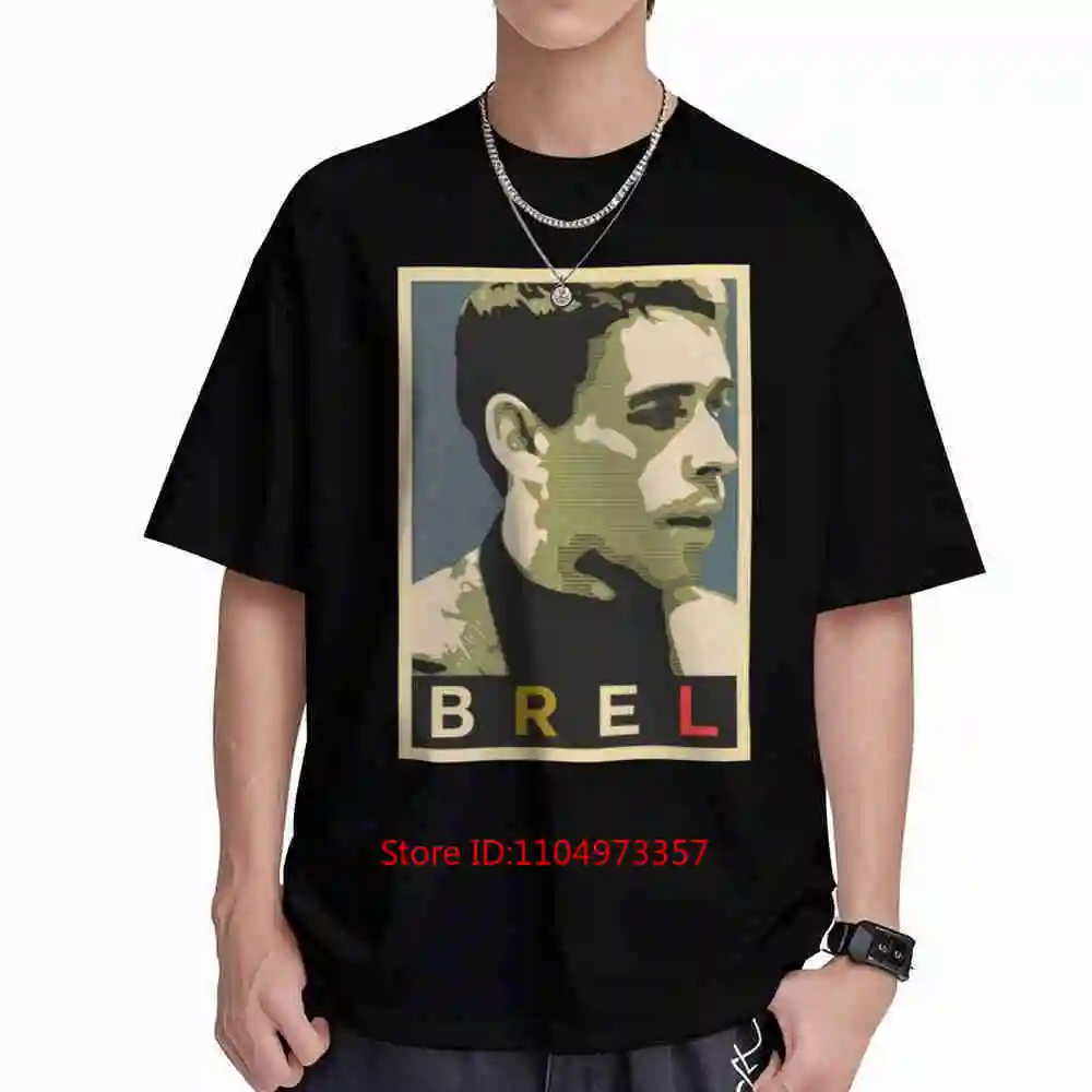 Jacques Brel Bold Text Short Sleeve Tee 100% Cotton T-Shirt