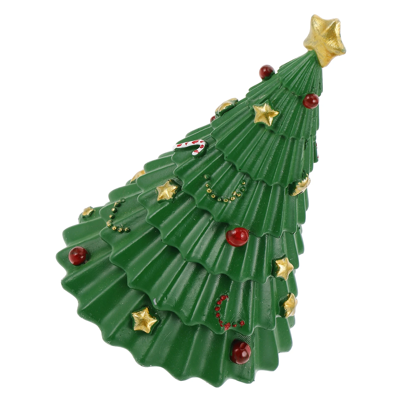 

Mini Christmas Tree Decor Small Holiday Ornament Festive Figurines Indoor Party Decoration Resin Snow Village Accessories Pencil