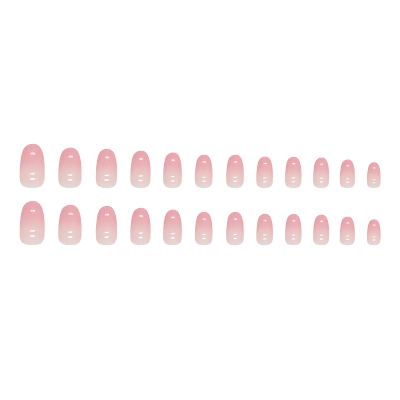 24pcs Oval Shape False Nail Gradient Color Short Round Tips Artificial Nail for Women and Girl Nail Salon at Home