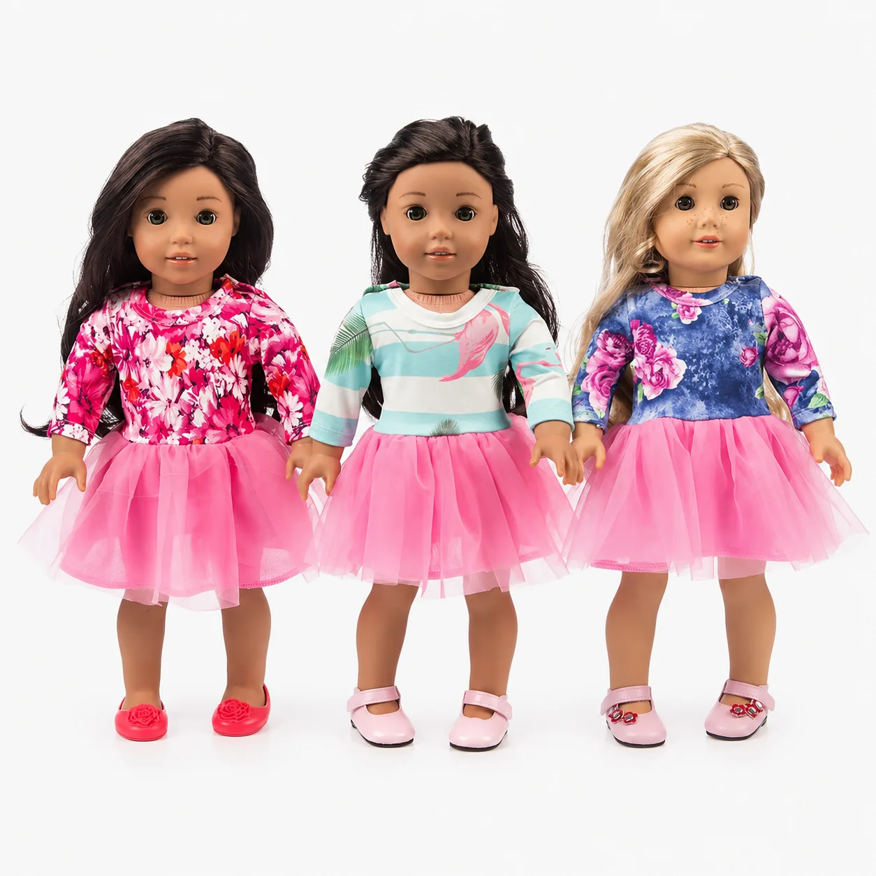 18-Zoll Mädchenpuppenkleid in Verschiedenen Stilen 45cm Babypuppen-Outfit Rock Reborn-Puppen Neugeborenen-Puppenkleidung Zubehör Mädchengeschenk