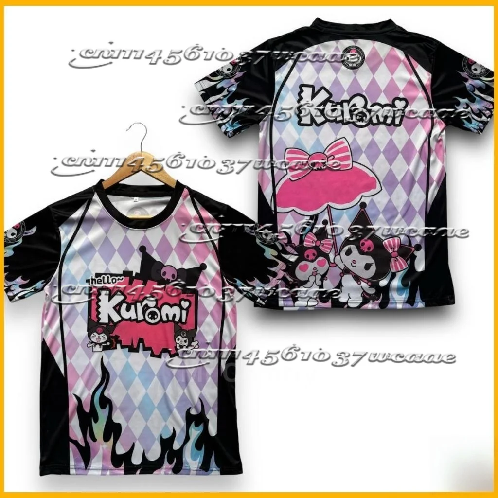 

2026/27 Sanrio Family Kuromi Theme American Street Casual Style Jersey Summer T-shirt Universal Oversized Top New Maternity Wear