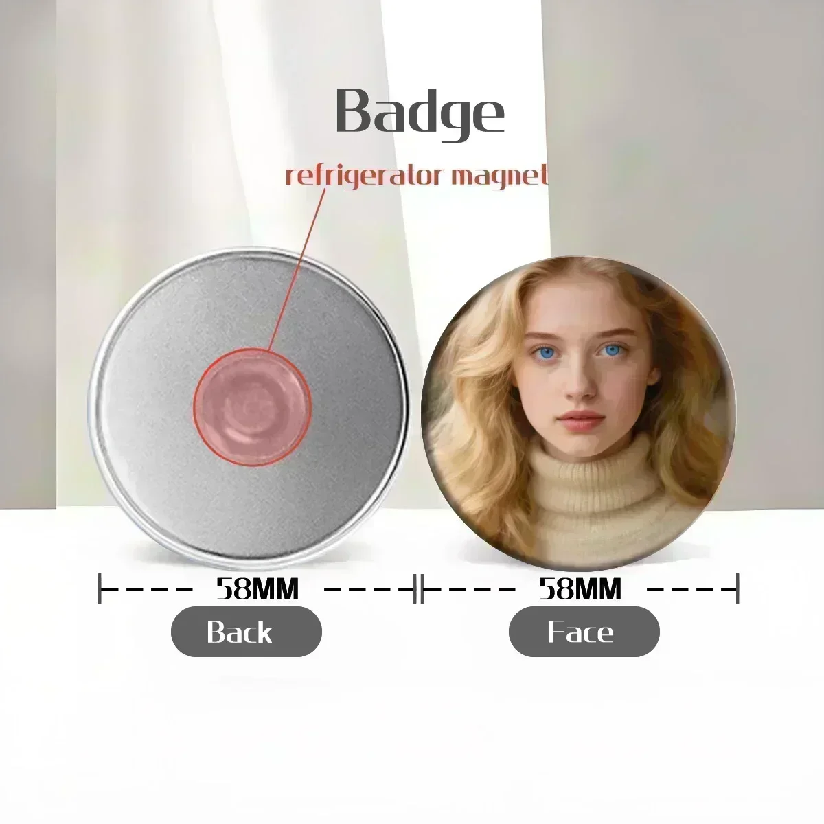 بطاقات شارة فلاش أنيمي الكرتون لطيف نمط فتاة سلاسل المفاتيح مريحة مرآة لوضع مساحيق التجميل مغناطيس الثلاجة ACG الملحقات #4