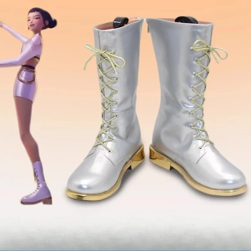 2025 22 무비 K팝 데몬 헌터즈 조이 코스프레 신발 골든 - 블랙 부츠 헌트릭스 그룹 할로윈 롤플레이 무대 공연 신발