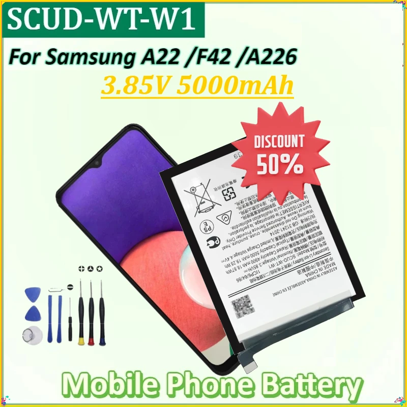 

For Samsung SM-A226 Galaxy A22 5G A22s 5G SCUD-WT-W1 WT-N1 Replacement SCUD-WT-W1 3.85V 5000mAh Mobile Phone Battery +Tools