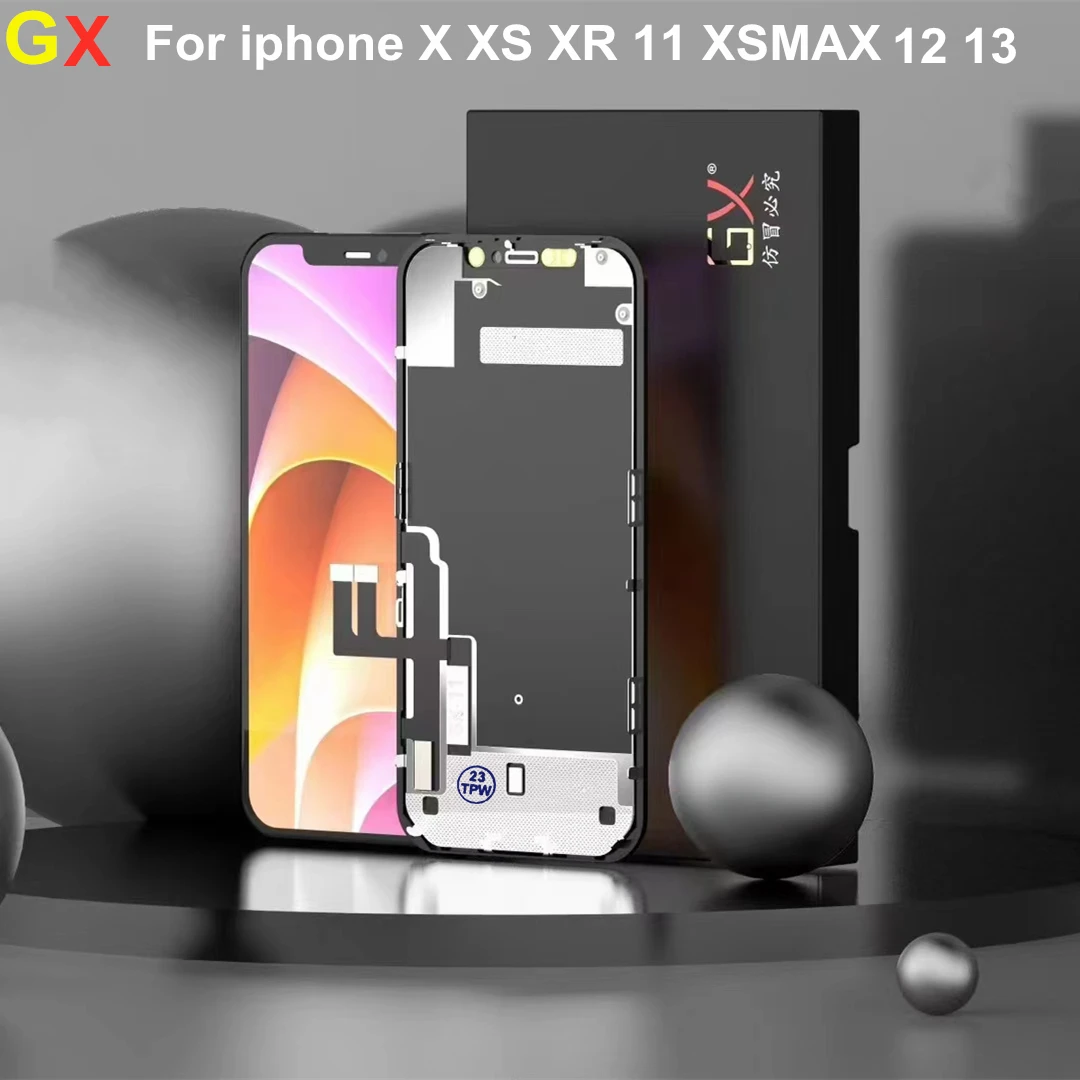 GX OLED LCD Display Digitizer Assembly For iphone X XS XR 11 XSMAX 11 Promax 12 Promax 13 LCD Screen GX OLED For iphone 12