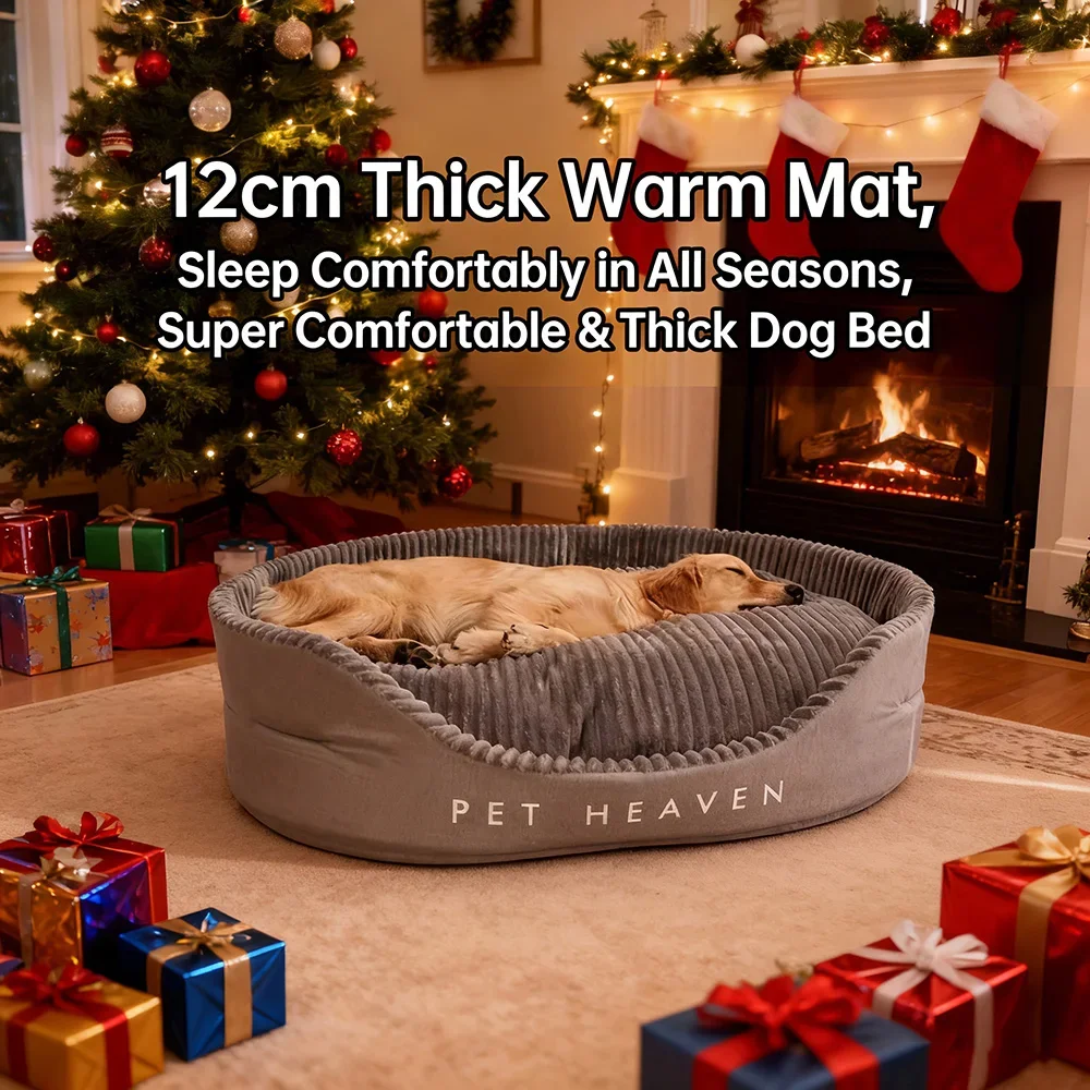 

Dog bed for medium and large dogs, washable deluxe, double side optional, high and low side, all-season detachable mat