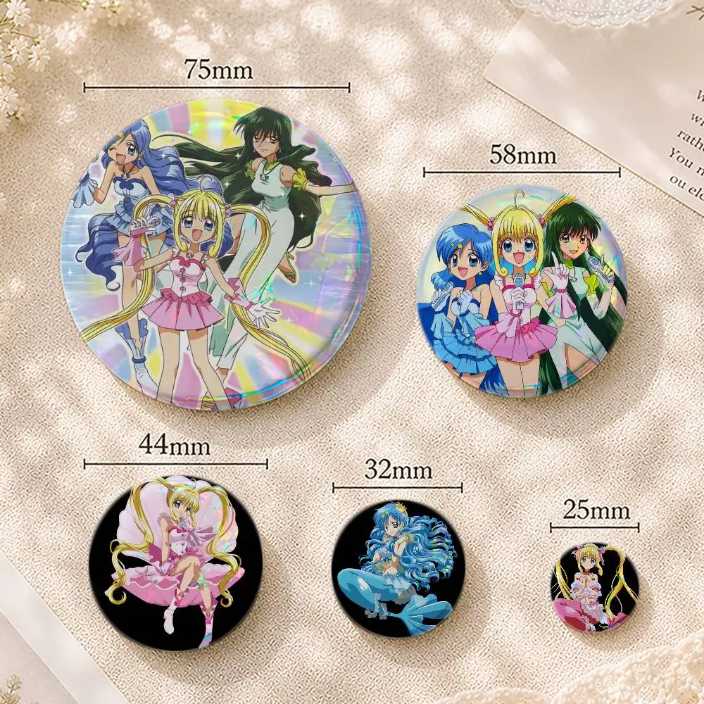 M-Mermaid Melody Pichi Pitch Creative Tin Button Pins Brooch Badges Kids Gift