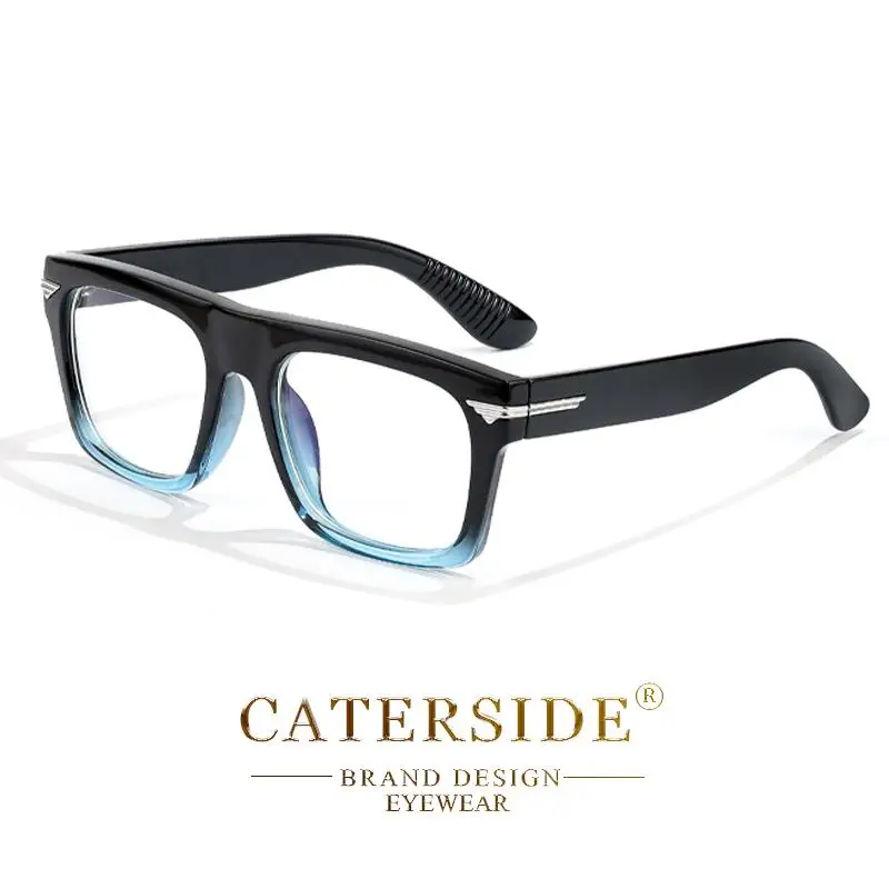 CATERSIDE Männer Anti Blaues Licht Gläser für Platz TR90 Rahmen Ultraleicht Retro Plain Gläser Trendy Myopie Computer Brillen Rahmen – Detail 12