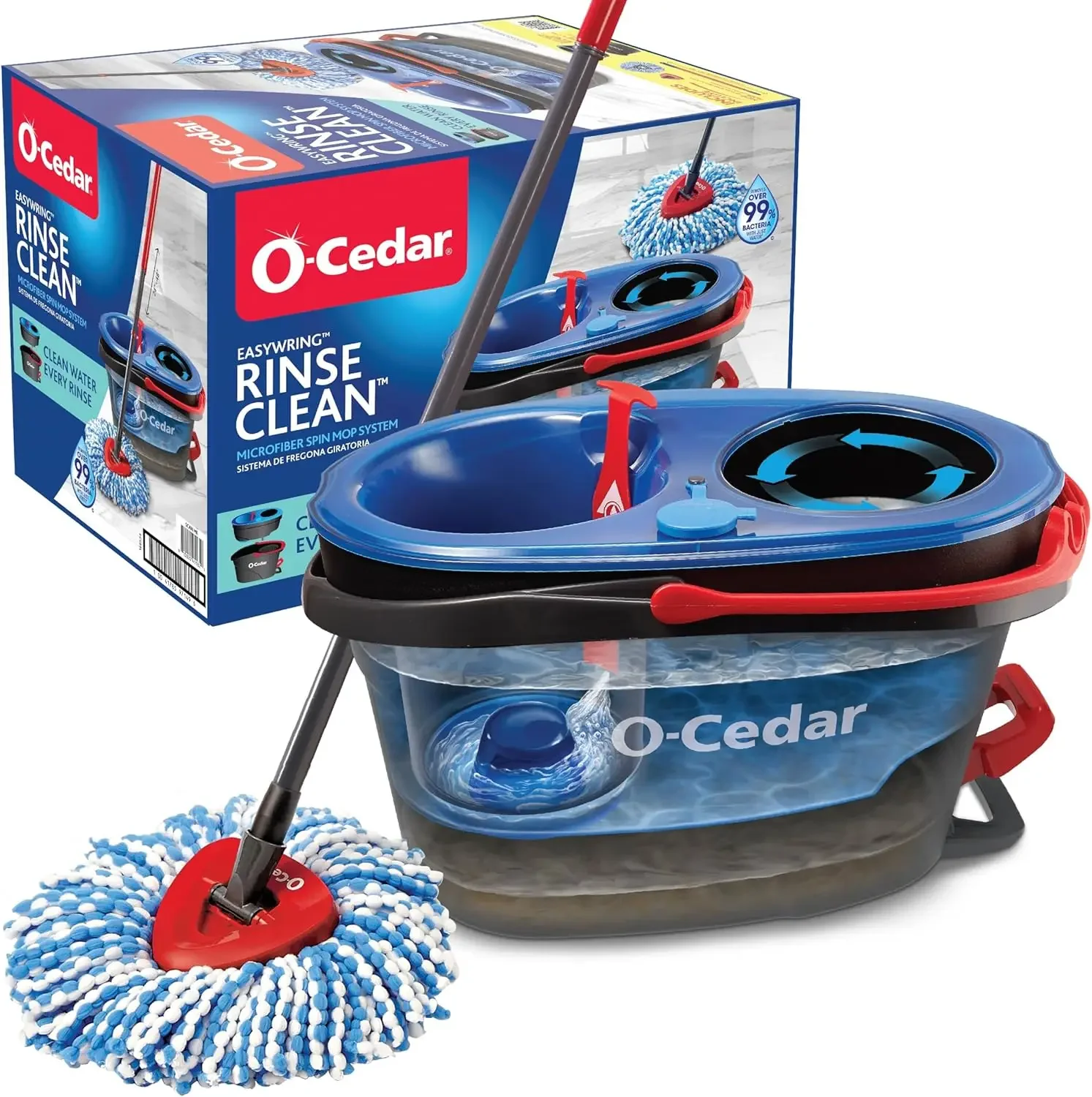 ขายดีที่สุด RinseClean Spin Mop & Bucket System |   ทําความสะอาดด้วยน้ําสะอาด |   ขจัดแบคทีเรีย 99%
