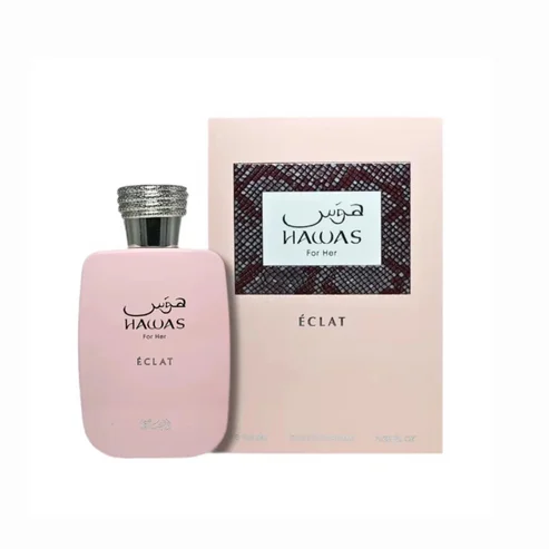 

Hawas Eclat for Her Rasasi 100ML – Perfume Femenino Floral Frutal con Lichis, Pistachos y Ámbar