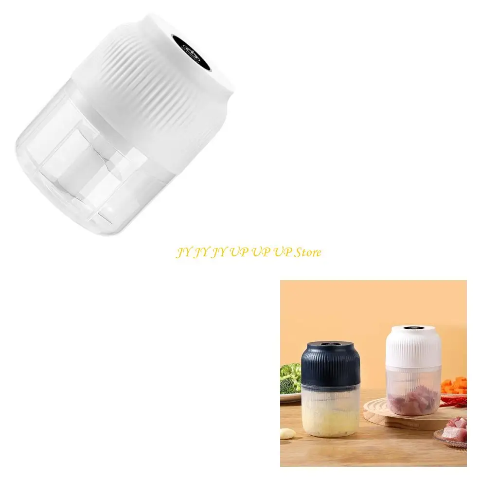 

B2RF Garlic Crusher USB Rechargeable Electric Chopper Kitchen Tool 300ml Vegetable Chopper Grinder Easy to Clean