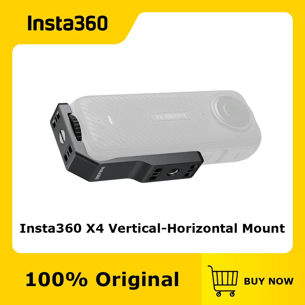 Soporte horizontal vertical Insta360 X4 oficial y original, interruptor entre montaje vertical y horizontal en segundos.