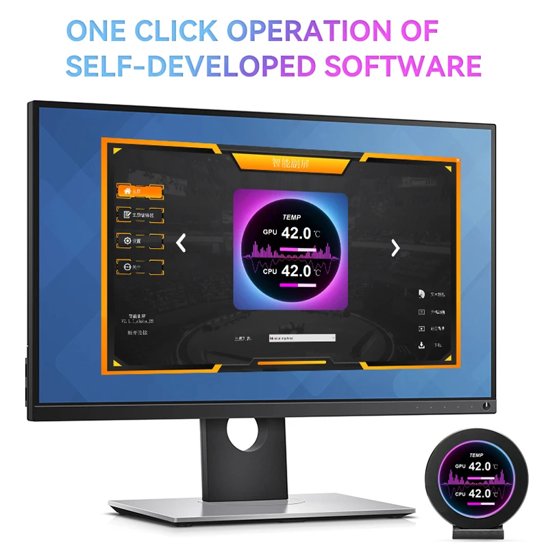 New 2.1 Inch Water Cooler Screen IPS LCD 480*480 CPU GPU RAM HDD Type C USB Monitor CNC Case Dynamic Themes Display NO AIDA64 image 4