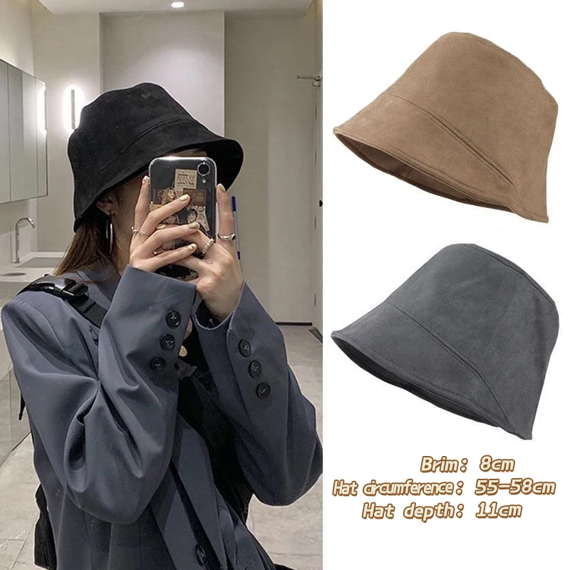 

Outdoor Solid Color Bucket Hat Trendy Warm Hat Autumn Winter Soft Fisherman Cap For Women Men Fashion Casual Basin Gifts