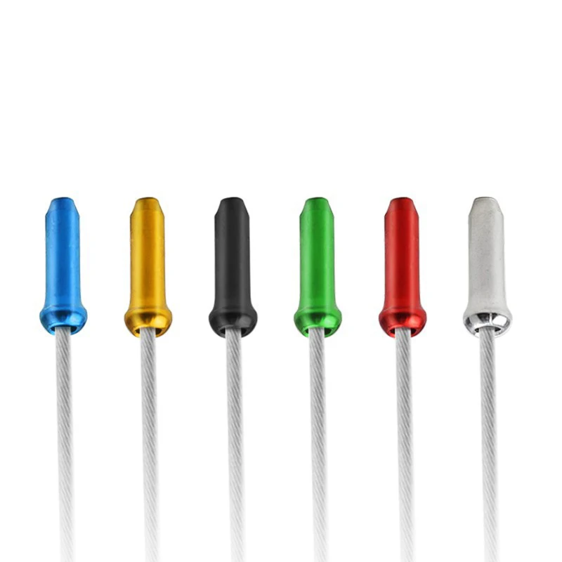 Imagem -04 - Liga de Alumínio Bicicleta Freio Shifter Cabo Interno Dicas Wire End Cap Bike Linha Núcleo Capa Engrenagem Várias Cores 10100 Pcs