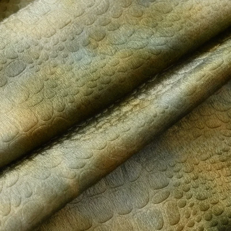 Embossed Tie Dyed Short Plush Fabric for Soft Stage Performance Costumes Toy Crocodile Grain Fabrics Diy Sewing Material Cloth