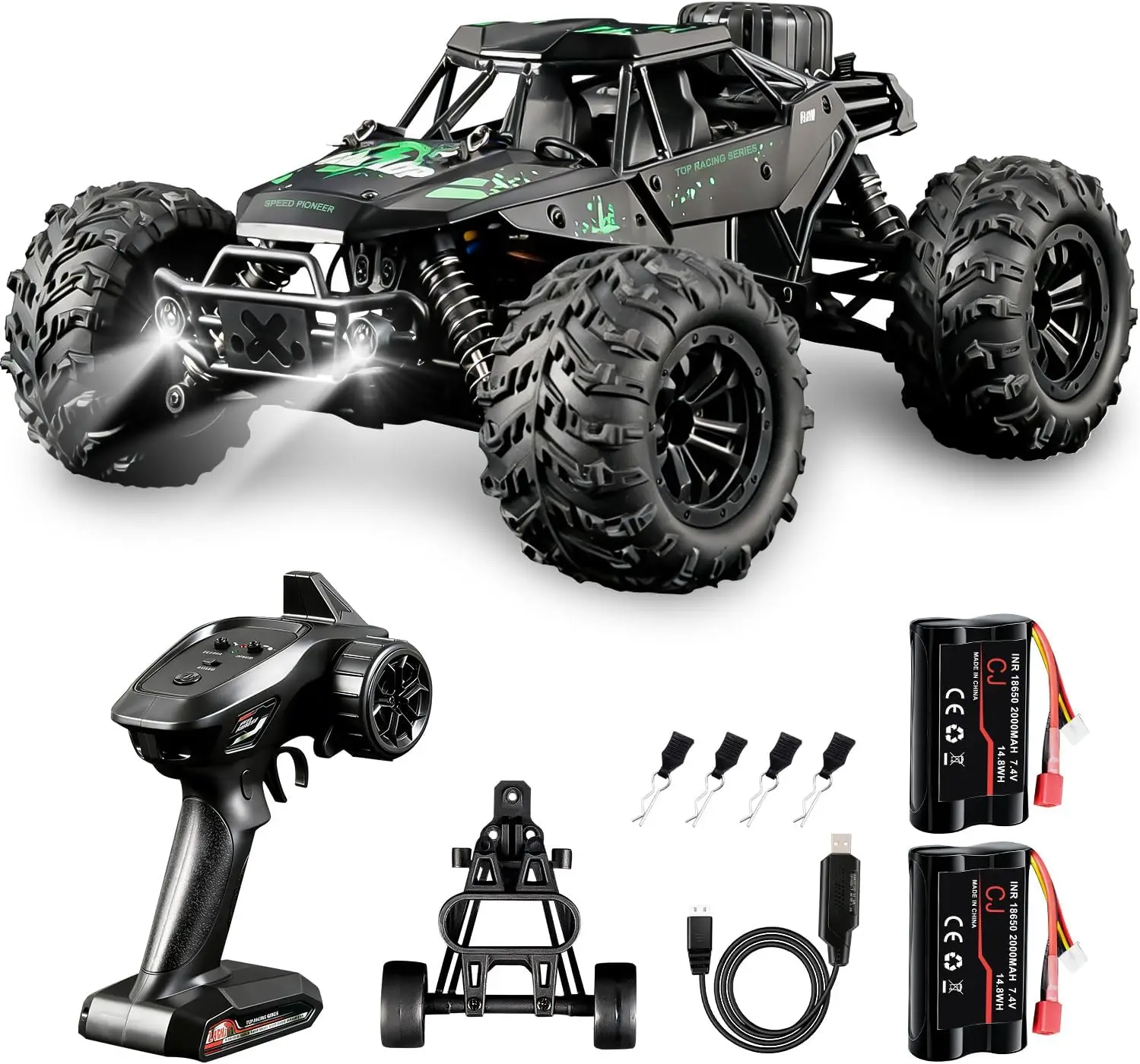 1:16 Scale 4WD High-Speed RC Car for Adults with 30+ KPH, 2.4GHz No-Delay Remote Control, Off-Road All-Terrain Truck for Professional Hobbyists
