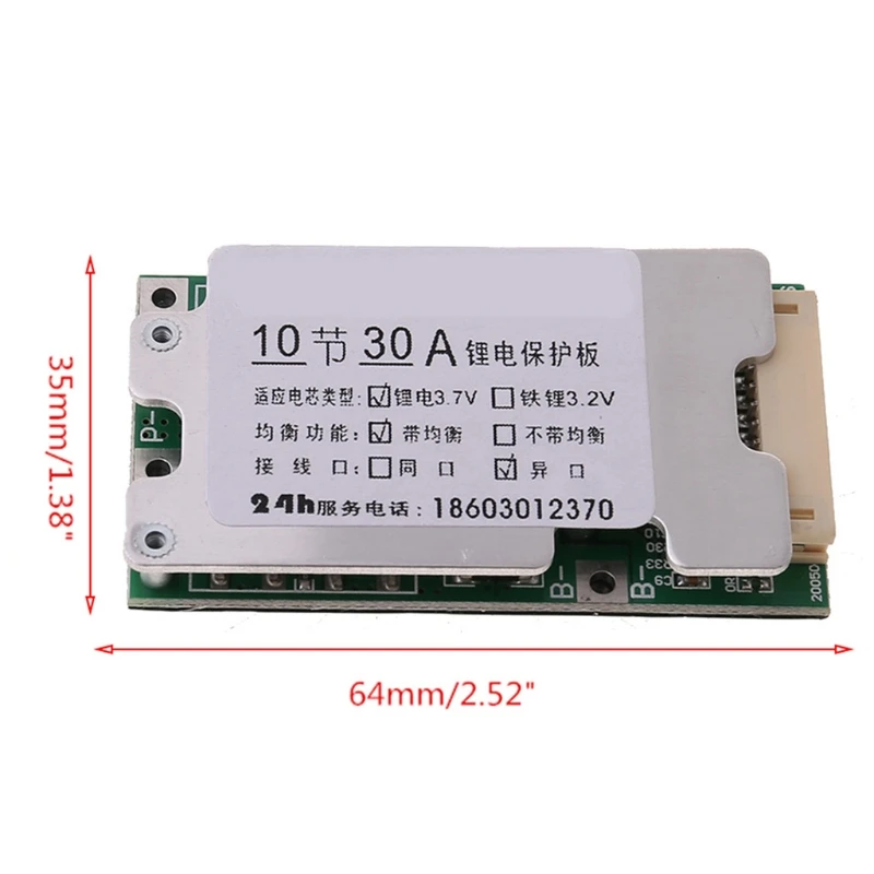 2021 BMS 10S 30A 36V batteria al litio agli ioni di litio scheda di carica 18650 con bilanciamento di protezione PCM 10S BMS circuito di ricarica