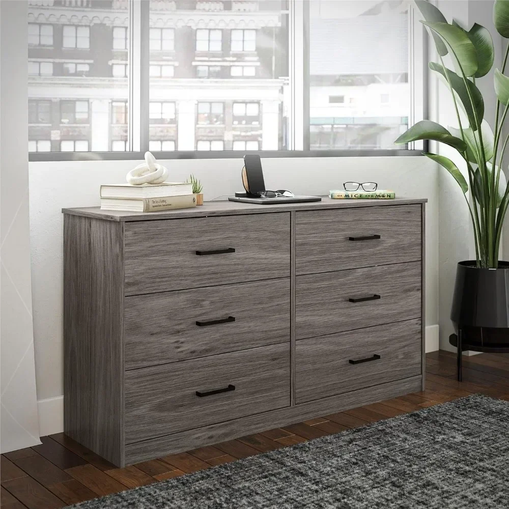 Makeup Vanity Desk With Light Mirror Black OakFreight Free Wooden Dressing Table Girl 6 Drawer Dresser Full Bedroom Furniture image 4