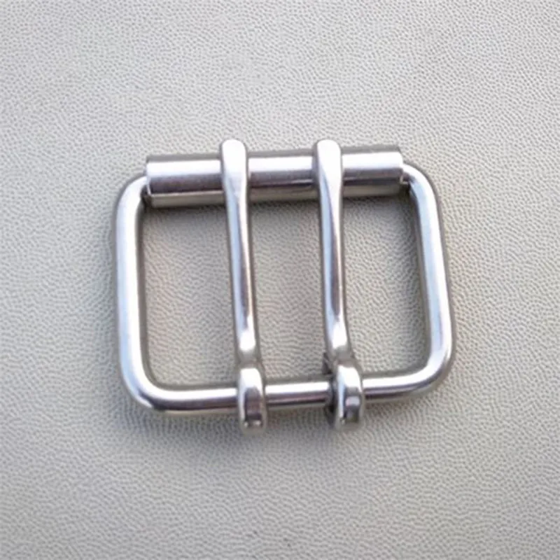 Stainless Steel Double Pin Buckle Solid Cowboy Belt Buckle With Roller DIY Metal Belt Buckle Fits 50MM 60MM 100MMStraps