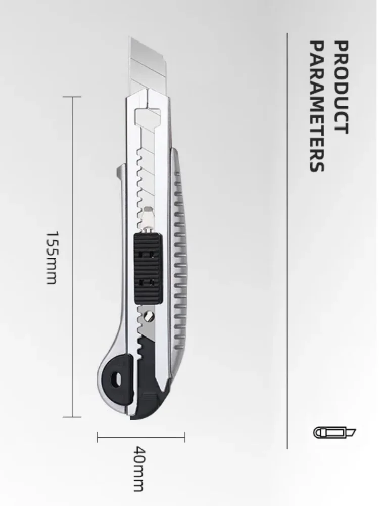 Art Knife Heavy Duty All Steel Thickened Large All Stainless Steel Wallpaper Knife Industrial Grade Durable Tool Holder