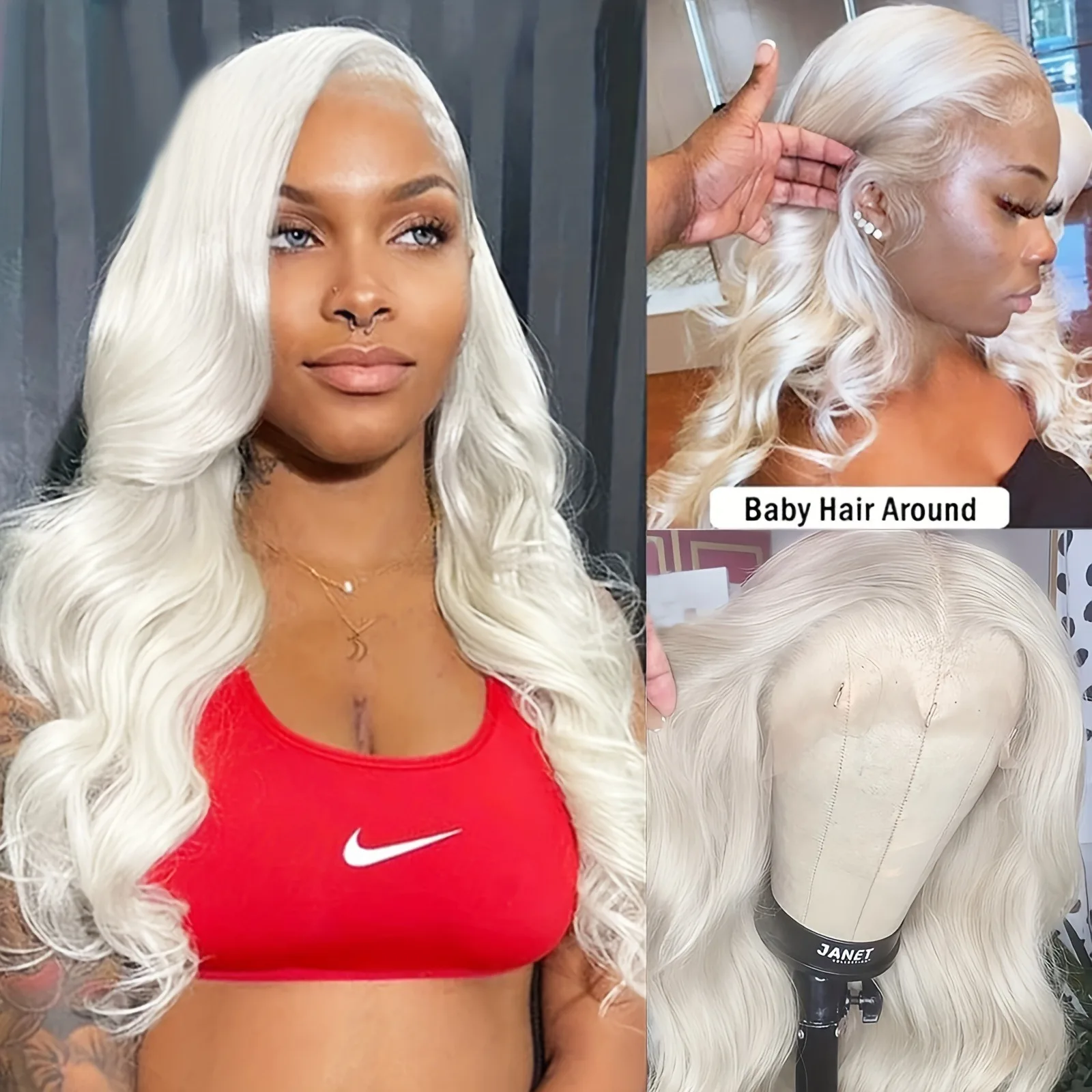 Charisma Synthetische Lace Front Pruiken Platina Blonde Pruik Lange Pruiken Losse Golf Lijmloze Kant Pruik Pre Geplukt Haarlijn Pruik Dagelijks Gebruik