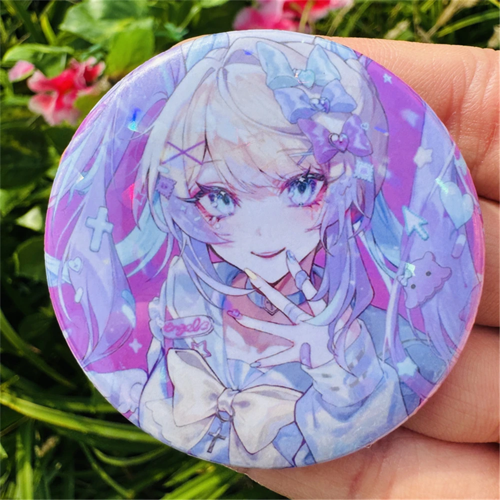 58 مللي متر لعبة المحتاجة فتاة جرعة زائدة المطر Ame تأثيري حلي شارة دبوس SPTE صفيح بروش الدعامة #5