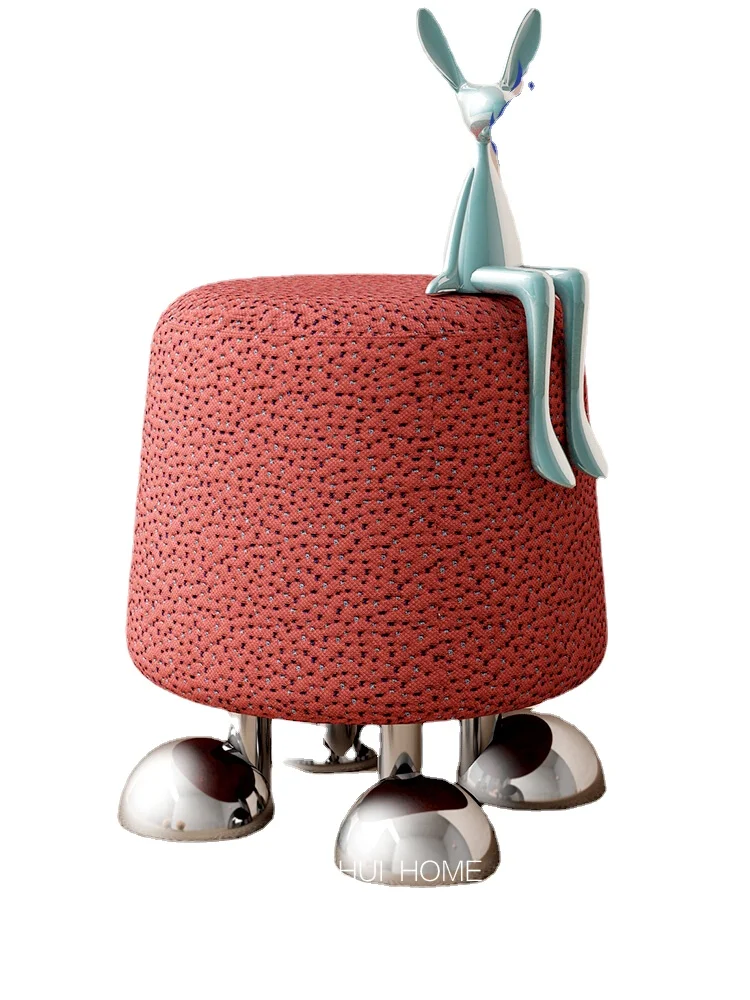

XL Cute Small round Cloth Stool Low Pier Home Cloakroom Bedroom Dressing Stool