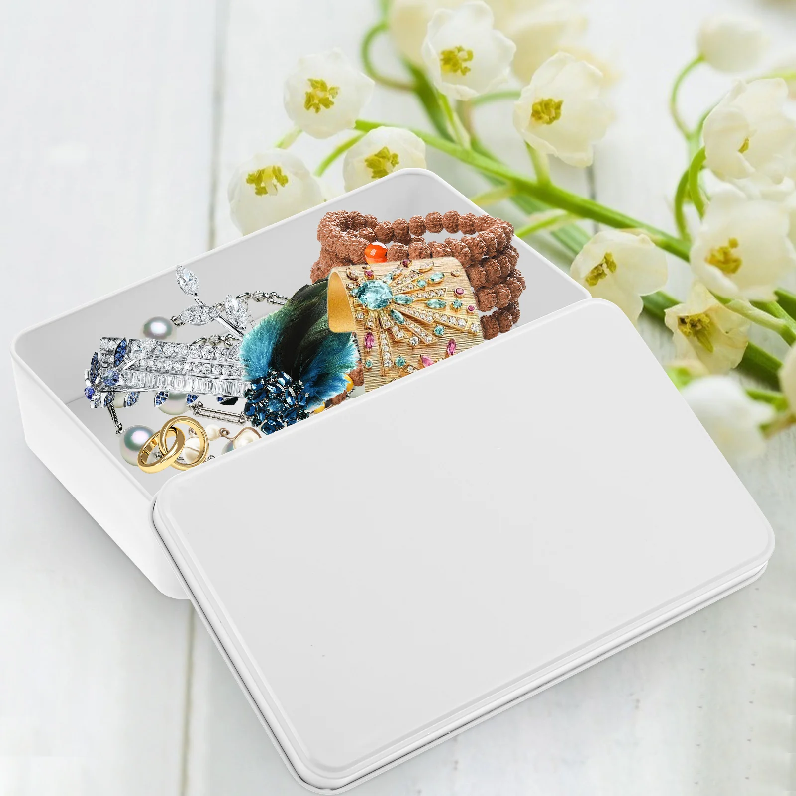 

3pcs Tinplate Storage Box Rectangular Candy Tins Gift Case For Sweets Snacks Jewelry Keepsakes Wedding Favors Tin Container