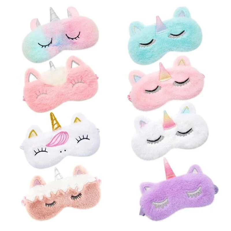 Sleeping Eye Mask Unicorn Cute Kids Sleep Mask Cartoon Eye Care Cover Travel Eye Band Shade Rest Eyepatch Eyes Blindfolds 1pcs