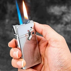 2024 New Jobon Double Flame Deformation Wheel Lighter Metal Cigar Inflatable Windproof Lighter Smoking Men Exquisite Gift