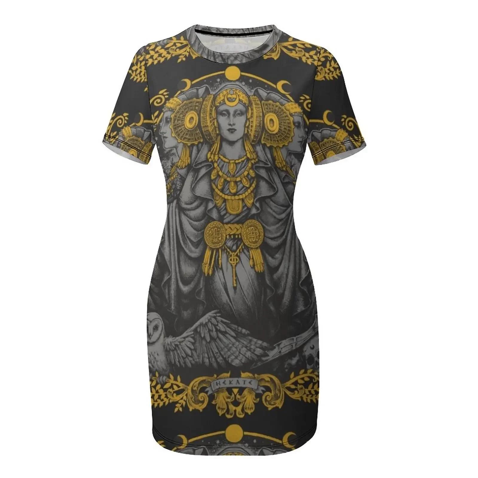 ชุดเดรสแขนสั้นสีเทา Iberian Hecate ชุดเดรสฤดูร้อนสำหรับผู้หญิง ชุดเดรสสำหรับงานพรอมปี 2025 เสื้อผ้าผู้หญิง ชุดเดรส