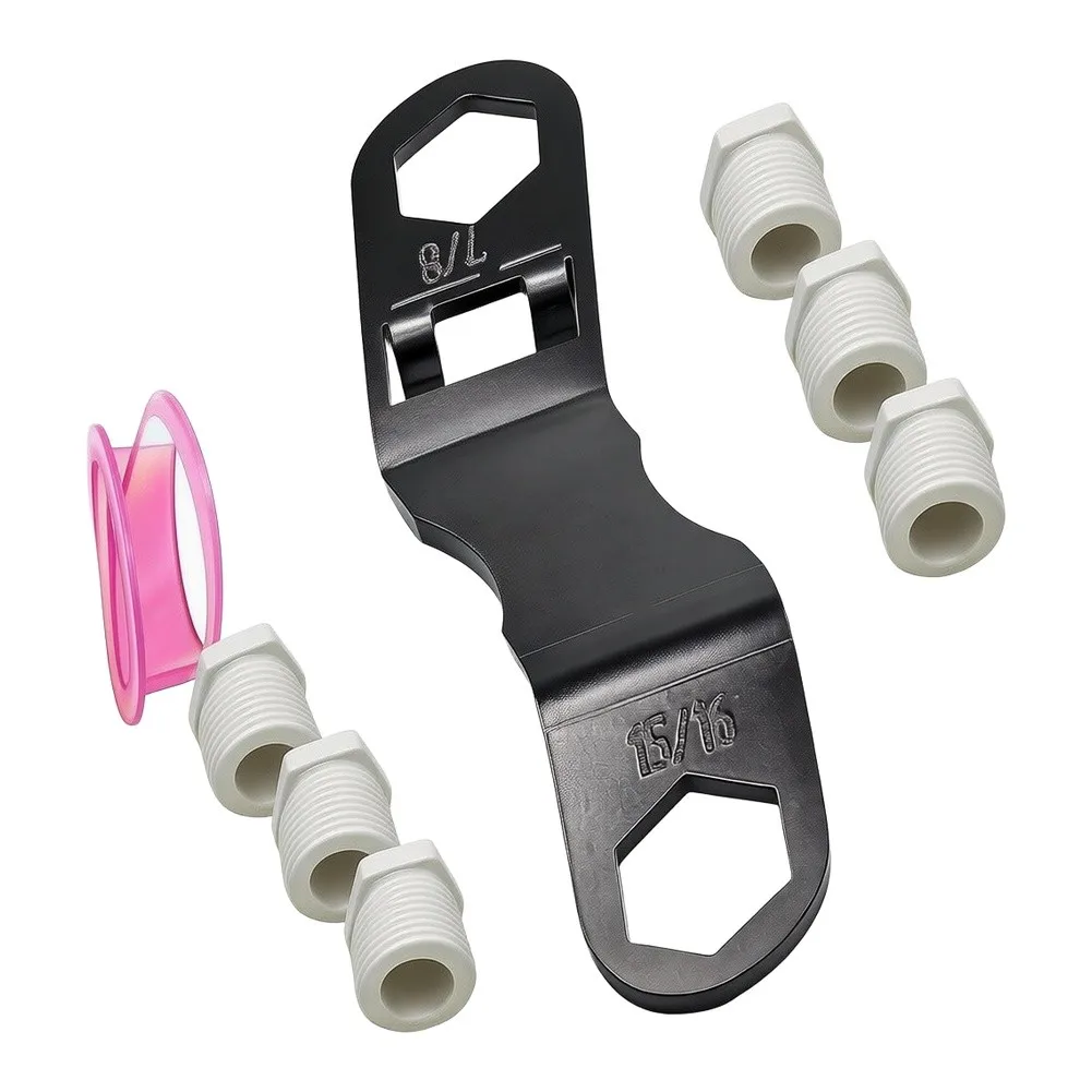 Angled Drain Wrench Kit for For rv Water Heaters 6 Piece Set Fits 7/8 inch and 15/16 inch Drains 1/2 NPT Thread