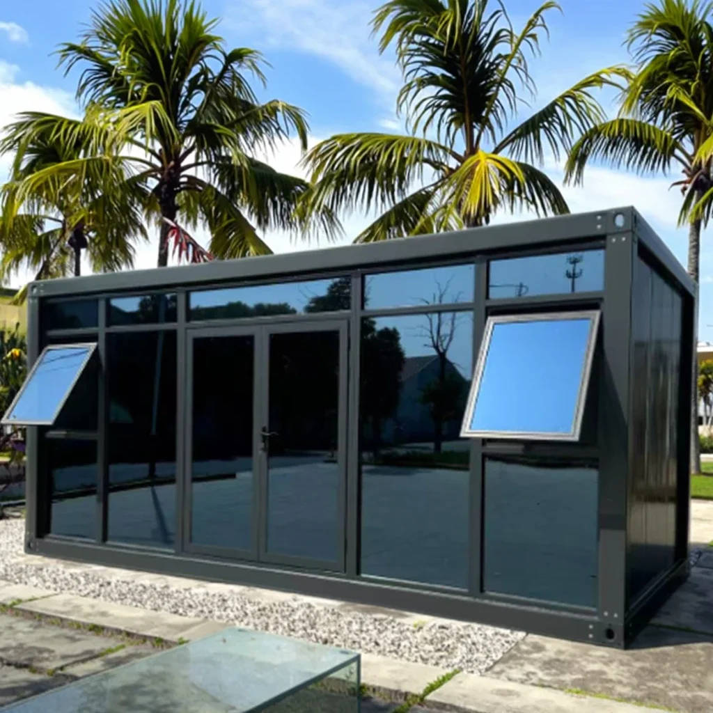 مستقل 40ft 20ft توسيع الحاويات منزل المحمول انفصال في الهواء الطلق مكتب متجر صنع لوحة ساندويتش الصلب للفناء