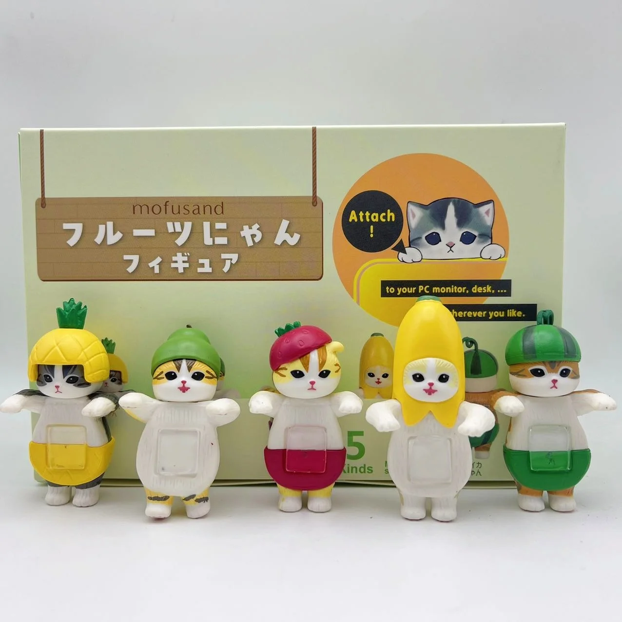 

Japanese Kitan Mofusand Blind Box Fruit Shaped Dress Up Figure Twisted Egg Wearing Pineapple Headgear Cat Model Doll Decor Toys