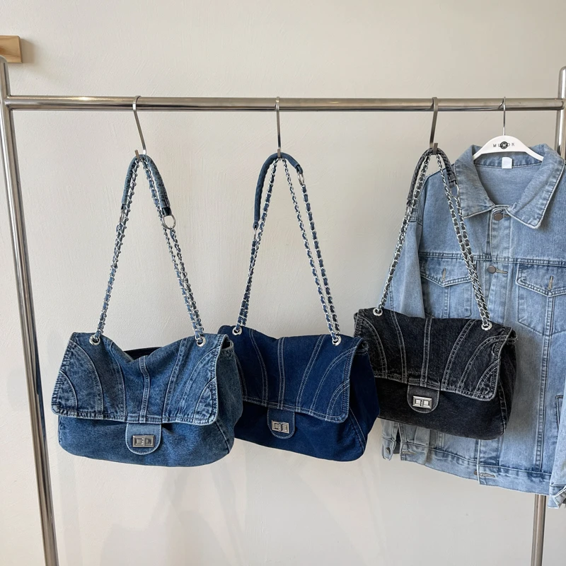 أحدث حقائب الكتف للسيدات بالجملة من قماش الدنيم حقائب اليد أحدث حقائب اليد المصممة للنساء