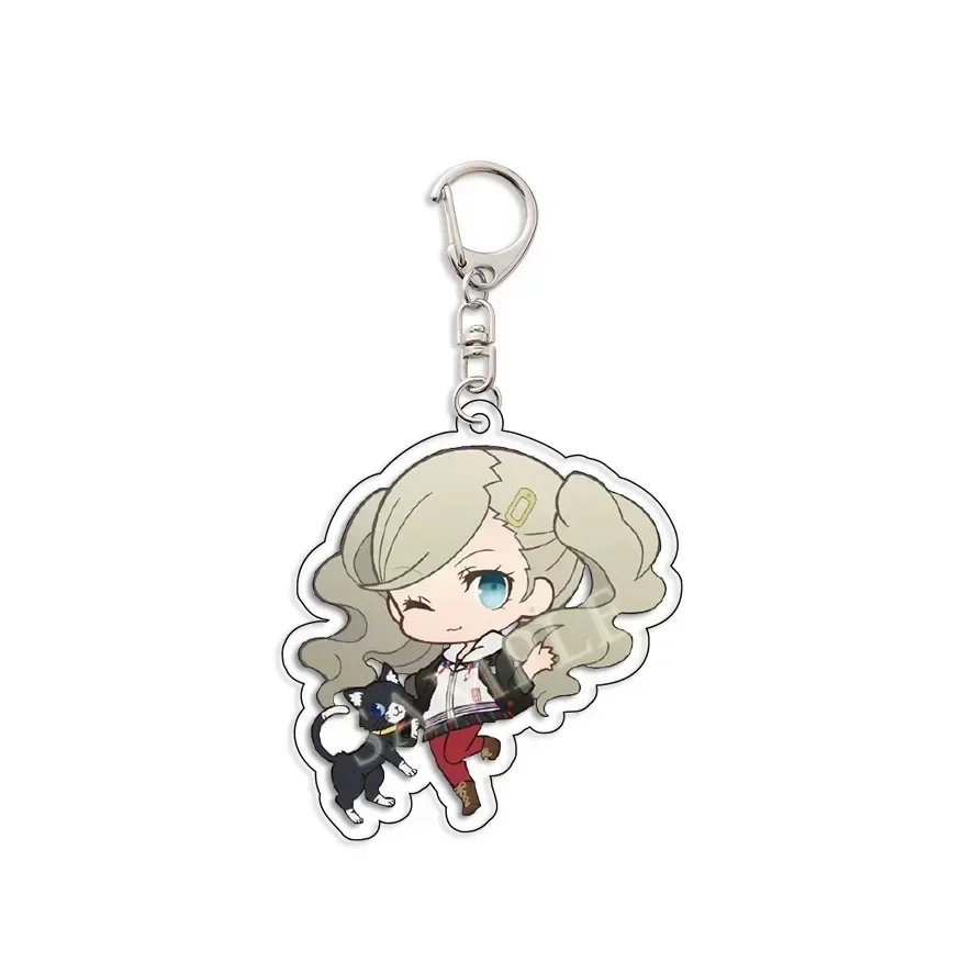 Game goddess 5 Arcylic Keychain Ren Amamiya Ryuji Sakamoto Anne Takamaki Cartoon Figures Acrylic Pendent Key Chain For Fans Gift