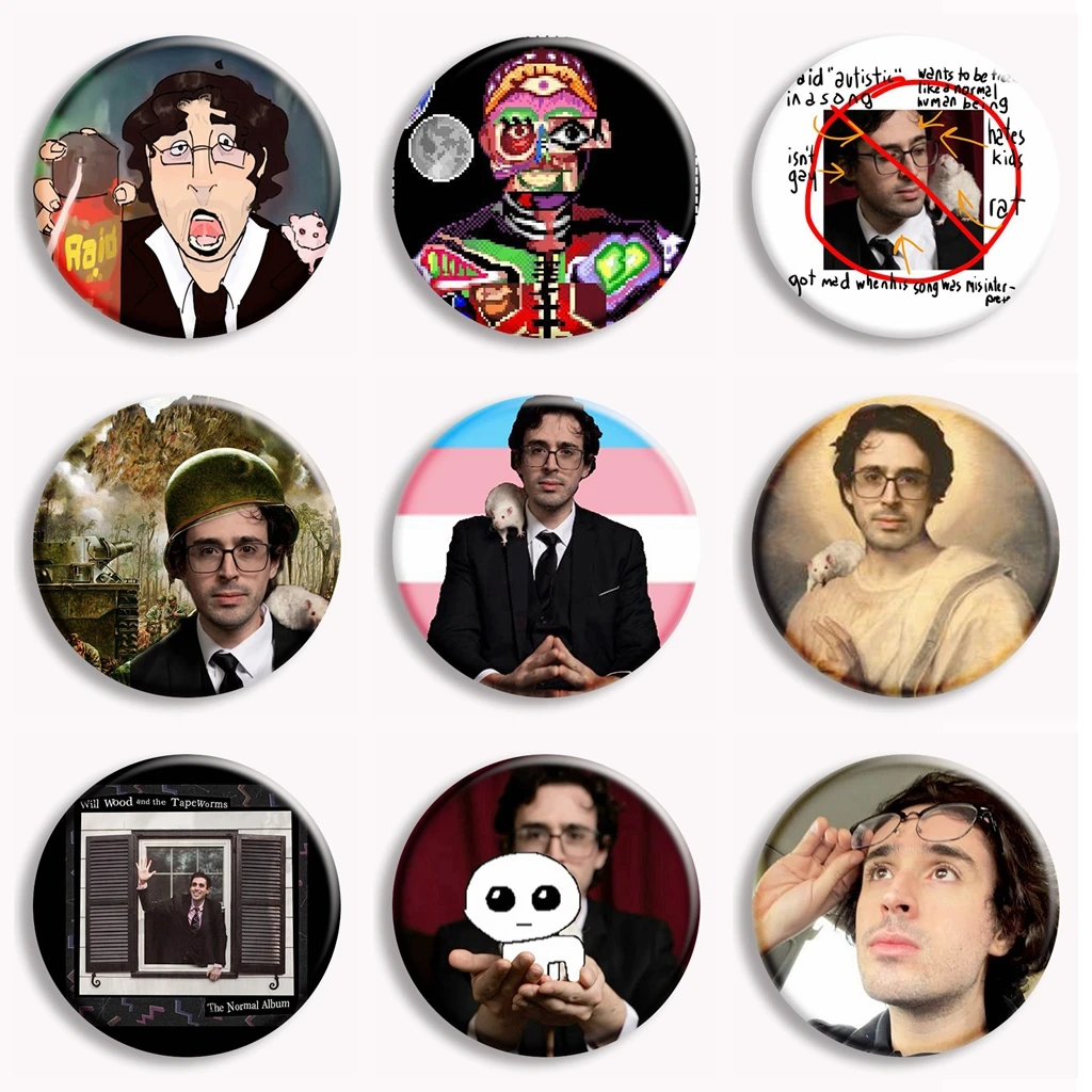 Will Wood The Normal Rat In The Moon Album Cover Aesthetic Button Pin Creative Funny Meme Brooch Badge Bag Decor Fans Collect