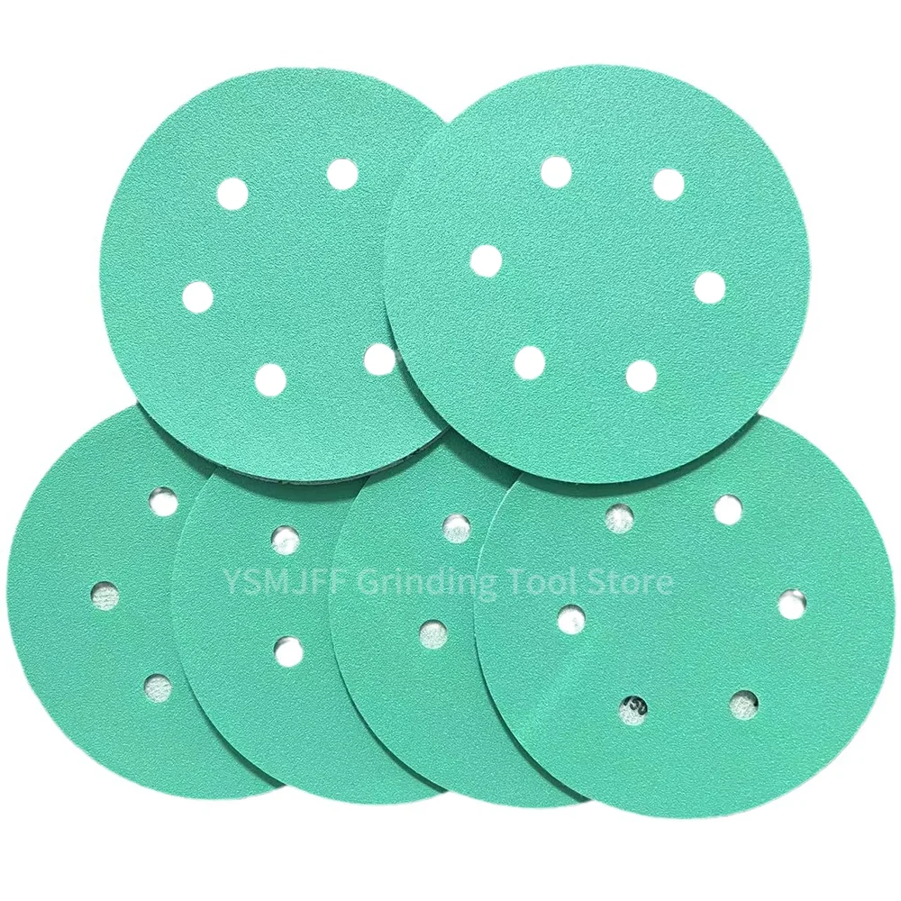50PCS 6-Inch 6-Hole Sanding Discs,150mm Heavy-Duty Hook & Loop Film Discs Sandpaper for Random Orbital Sanders,Wood Metal