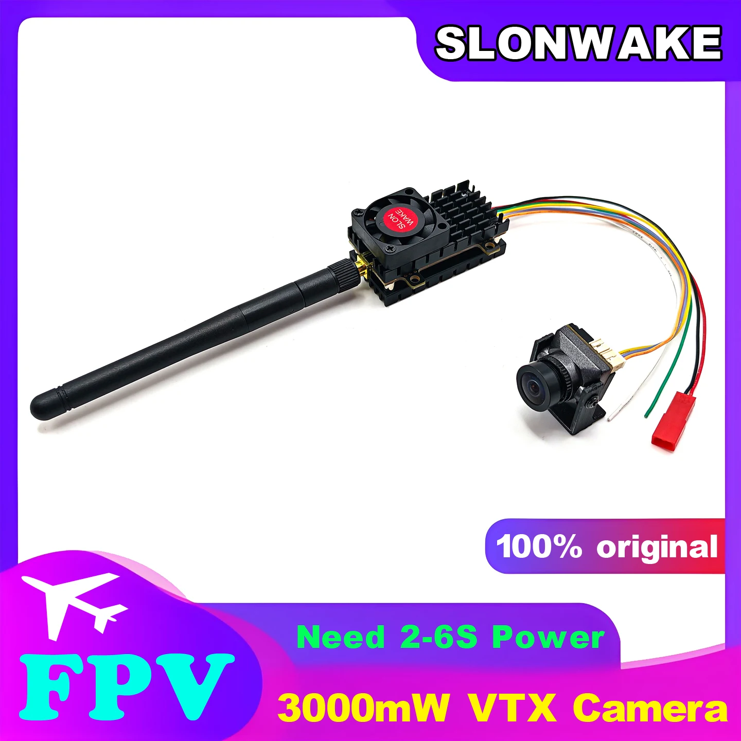 SLONWAKE FPV analog signal 3W VTX adjustable transmitter and B19 Pro Mini Night Vision FPV Camera 1500TVL For FPV Racing Drone