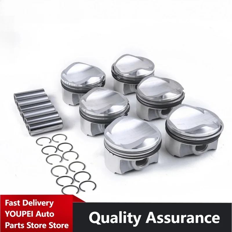 

P/N: 06E107066DM, 06E107065DM - 6 PC Piston and Ring Kit for Volkswagen Touareg, Audi A6, Q7 (3.0T)