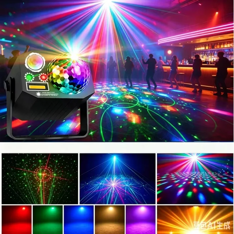 Dj Party Disco Ball Lights with Pattern and Sound Activated Led Stage Strobe Light Christmas Rave/Home Karaoke/Dance/Club Bar Li