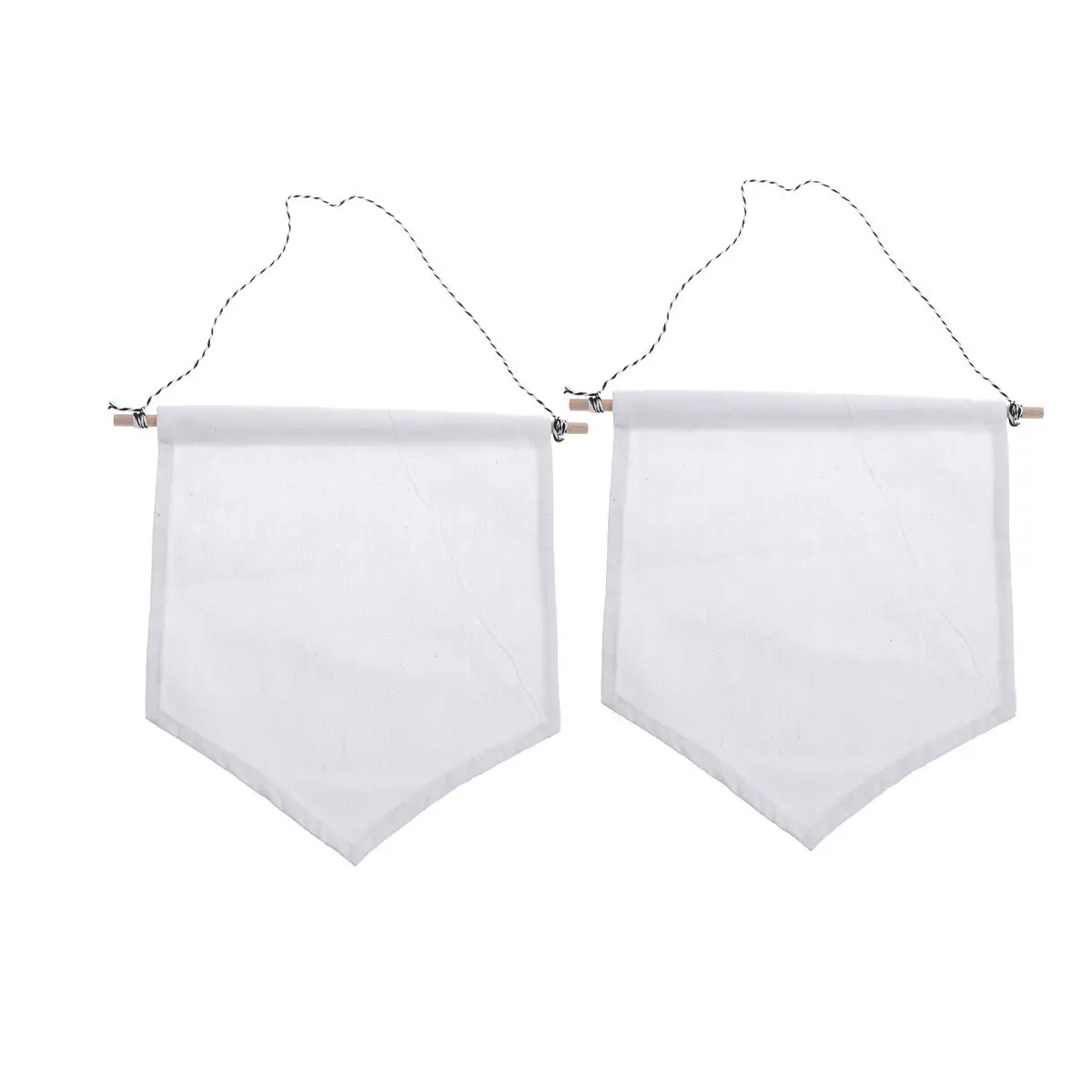 2Pcs Pin Display Wall Banner Canvas Pennant Natural Cotton Plain Blank Canvas Enamel Lapel Badge Flag Organizer Decoration