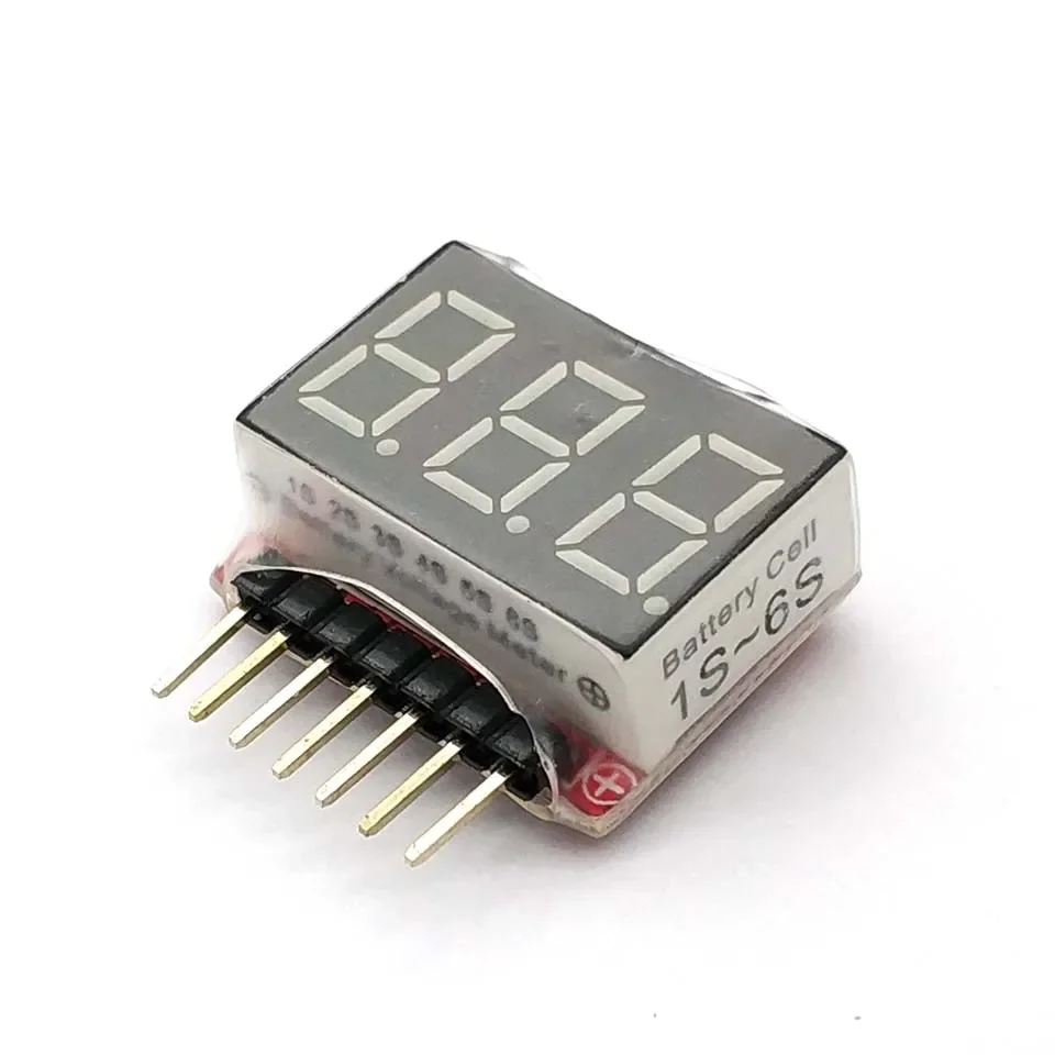 1-6s RC 1S-6S LED Low Voltage Buzzer Alarm Lipo Battery Voltage Indicator Checker Tester Test 2.8V -25.2V