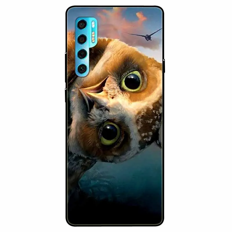 For TCL 20 Pro 5G Case T810H Silicone Bumper Fashion Cartoon TPU Soft Covers for TCL 20Pro 5G Phone Cover Coque for TCL20Pro Owl