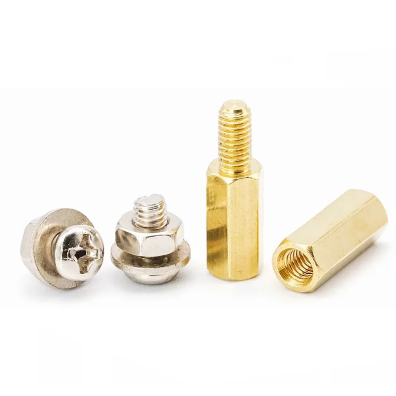 Copper Post Hexagonal Copper Post Screws Boxed Stud Assortment Sample Case M3*6 8 10 12 14  M3*6+6 M3*8+6 M3*10+6  ni box 910PCS