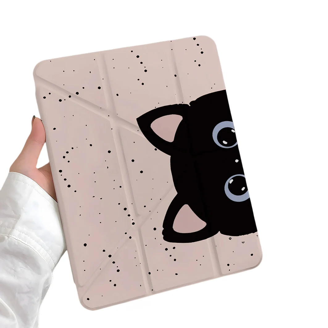 

Black Cat Dot Pen Slot Tablet Case For Mini7 6 iPad Pro2024 2022 2021 2020 2019 2018 2017 11 10 9 8 7 6 5 Air7 6 5 4 3 2 1 Cover