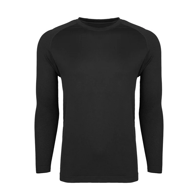 spring autumn fitness exercise long sleeved t-shirt men slim breathable pure color elastic training tops Men running T-shirt