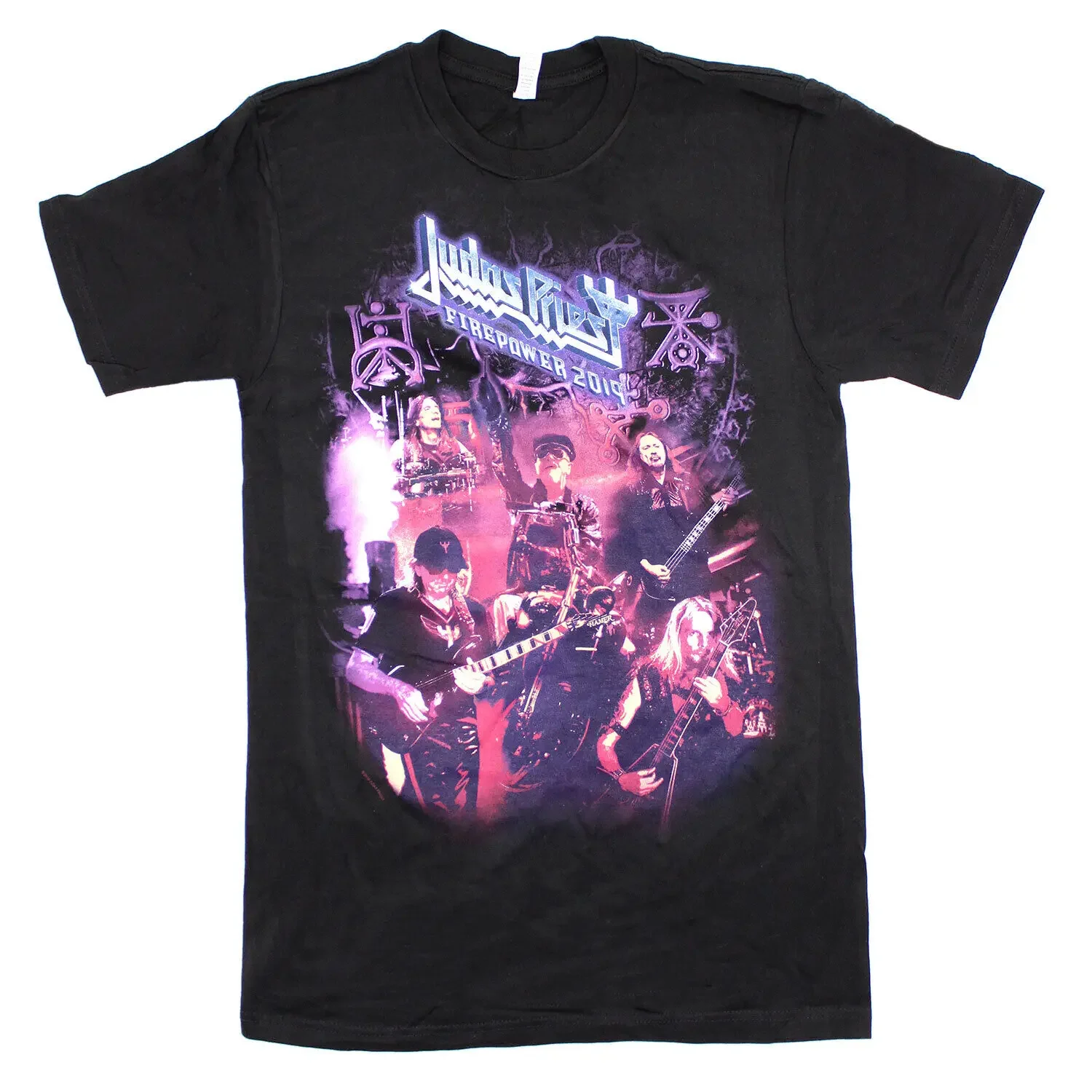 Men'S Judas Priest Purple Band 2019 Tour T Shirt Small Black