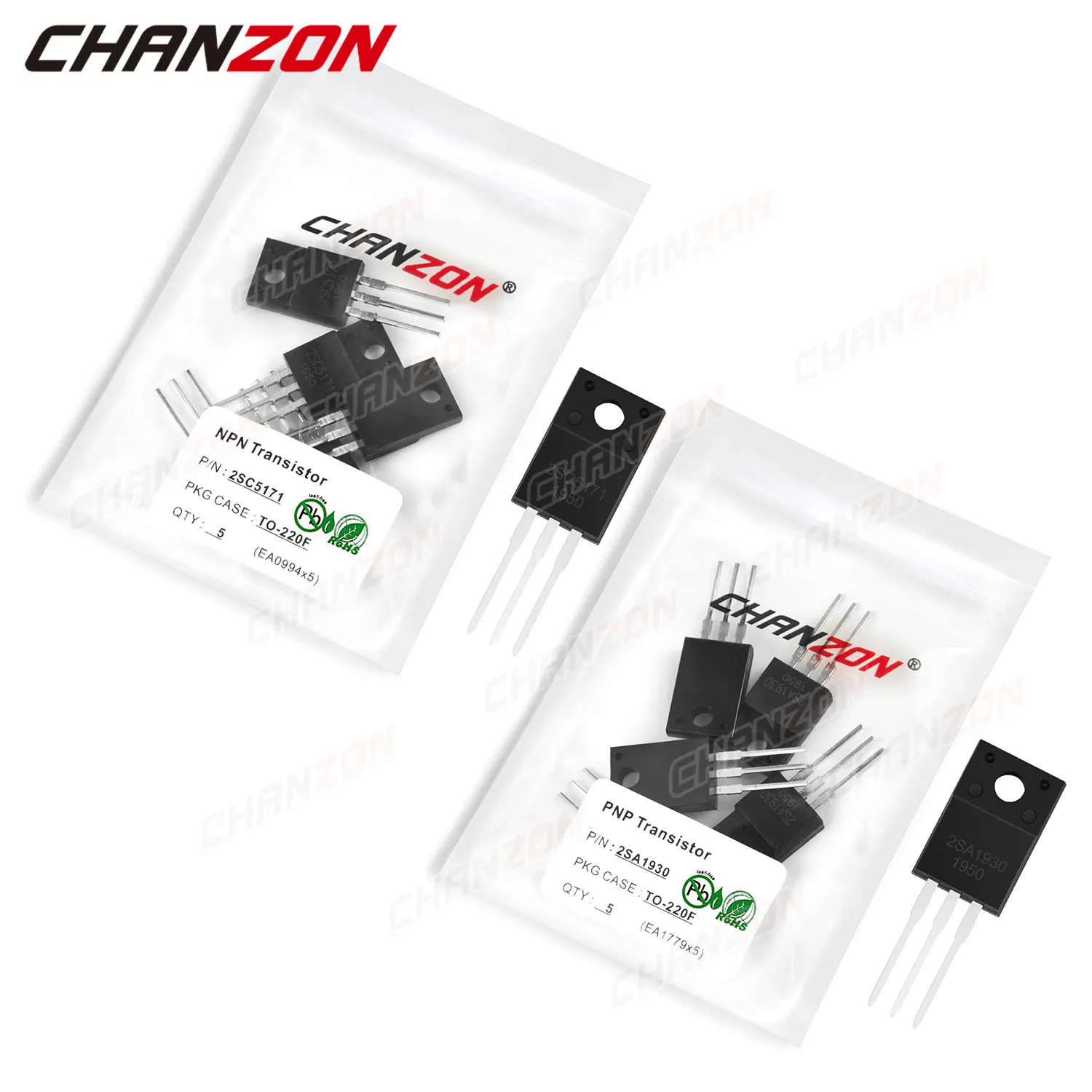 Kit de Transistor NPN PNP à jonction bipolaire, 10 pièces (5 pièces 2sa930 + 5 pièces 2SC5171) TO-220F